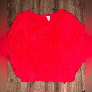Women's Red Sweater fuzzy Victoria secret bin 2 #713